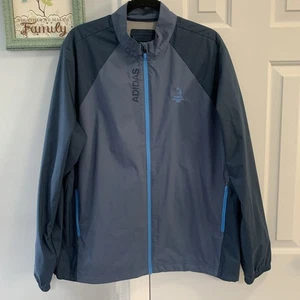 Adidas Jacket Men Size XL Blue Full Zip Long Sleeve Running Windbreaker Golf - Picture 1 of 10