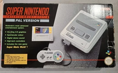 Super Nintendo SNES Console Pal Version Edizione Rara Super Mario World - Immagine 1 di 4