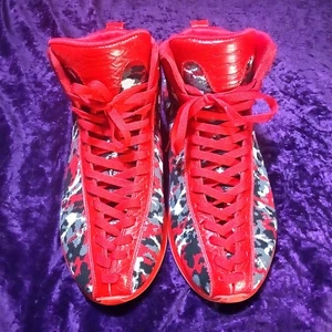 Soulsfeng High Top Men's Red Black White Digital Camouflage Cobra Lace Ups Nice! - Picture 1 of 16