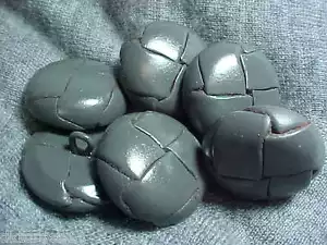 vintage 6 GREY DOME WOVEN LEATHER MOLDED BUTTONS 40 line 26 mm back - Picture 1 of 3