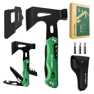 FLISSA 14-in-1 Multitool Axe Hammer Camp Hatchet Screwdriver Bits EDC Knife NEW - Picture 1 of 11