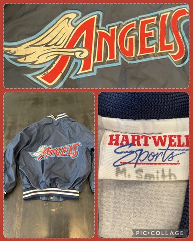 Vintage Anaheim Angels Jacket 1990s MLB Youth Size Large Baseball Snap Front Cover