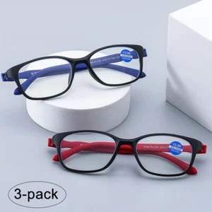 3x Men Women Square Reading Glasses Anti-Blue Reader 1.0 1.5 2.0 2.5 3.0 3.5 4.0 - Picture 1 of 28
