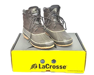 Herren LaCrosse Duck Stiefel 6 Augen Leder PAC 424410 Größe 8 Wasserdicht Leder LN - Bild 1 von 7