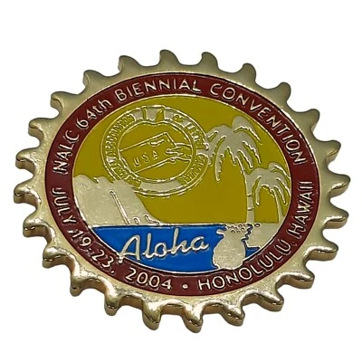 Convención NALC 2004 Solapa Pin Insignia Aloha Honolulu Hawaii USPS Unión Postal De Colección Foto 1 de 2