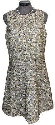 Vestido C RSVP. "Superposición de oro blanco talla L - nuevo con etiquetas en el pecho 18,5"" cintura 32""" Foto 1 de 4