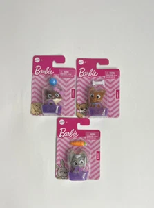 Barbie Pets in Baskets Play Set bunny puppy kitten With Toys Cake Toppers Mattel - Picture 1 of 6