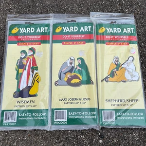 Arte de patio hágalo usted mismo arte patrón de madera Belén María José Jesús Sabios - Imagen 1 de 5