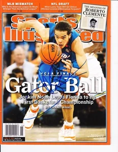 FLORIDA GATORS JOAKIM NOAH SIGNED SPORTS ILLUSTRATED 4/10/06 NO LABEL - Picture 1 of 1