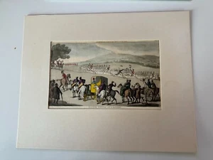 Doctor Syntax At A Review, antique etching print 1812 by Thomas Rowlandson - Picture 1 of 2