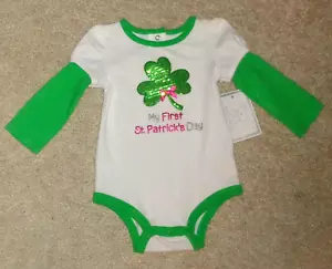 Koala Kids Baby Girls St Patrick Days Romper Shamrock 3-6 Months NEW - Picture 1 of 2