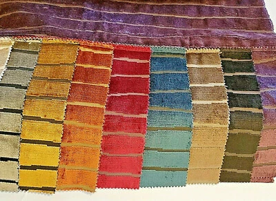 Velvet Striped Upholstery Designer Fabric Samples Purple Multi 10 Pcs..by Colony - Image 1 of 4