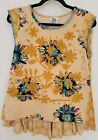 Ivy Jane Embroidered V Neck Bright Floral Cap Sleeve Cotton Viscose Womens Sz XS