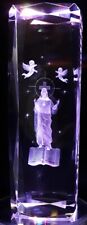 15cm KRISTALLGLAS QUADER JESUS CHRISTUS RELIGION BIBEL Kirche Engel 3D Laserbild