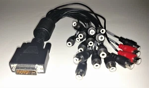 DVI to RCA Breakout Cable 1ft DVI to 18 RCA line 16 in \ 2 out - Picture 1 of 7