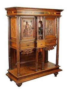 Antique Cabinet, French Renaissance Revival, Wine Cabinet, 19th C 1800s - Picture 1 of 12