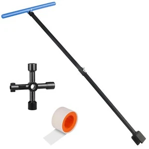 Water Key Water Meter Key 28 Inchs Water Shut off Tool Comes with 4-way Multi... - Picture 1 of 8