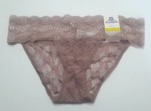 NWT B'TEMPT'D LACE KISS 978182 STRETCH LACE BIKINI PANTY MEDIUM TAN TAUPE - Picture 1 of 4