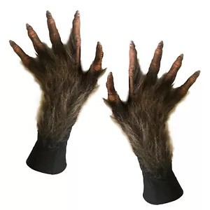 Long Fingered Brown Werewolf Beast Adult Costume Hands Gloves - Picture 1 of 4