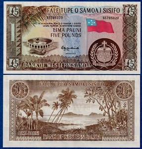 2020 (1963) Western Samoa 5 Pounds P15cs UNC Banknote - Bild 1 von 3