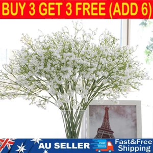 White Artificial Flowers Gypsophila Baby Breath Fake Silk Bouquet Wedding Gift - Picture 1 of 10
