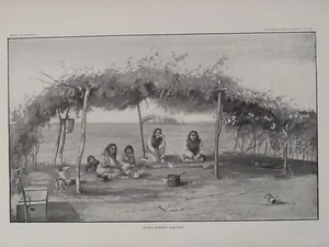 KIOWA INDIAN SUMMER SHELTER ON THE PLAINS 1896 Original Print - Picture 1 of 2
