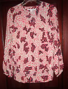 Diane von Furstenberg DVF 2 100% Silk Popover Tunic Top Blouse Shirt Maiko Print - Picture 1 of 3
