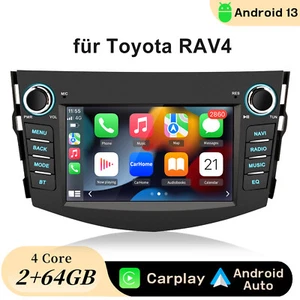 Carplay Android 13 Autoradio GPS Navi BT WIFI SWC 64G Für Toyota RAV4 2006-2012 - Bild 1 von 14
