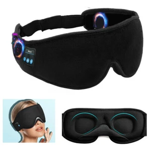 Bluetooth Sleeping Eye Mask Headphone Sleep Travel Music Eye Cover Wireless Soft - Picture 1 of 16