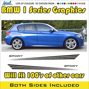 BMW 1 Series 2 3 Rayas Laterales Calcomanías Adhesivas M Sport 120 Gráficos P&P GRATIS 011 - Imagen 1 de 4