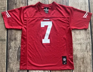 NFL APPAREL TEAM PLAYERS 49ERS #7 KAEPERNICK JERSEY RED BOYS LARGE 14 16 EUC - Picture 1 of 11
