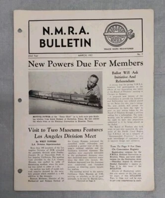 NMRA Bulletin 1957 March Magazine National Model Railroad Association Trains Vtg - Image 1 of 3