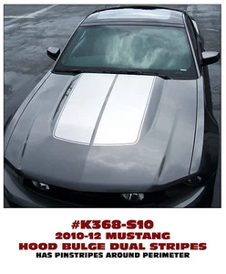 GE-K368 2010-12 MUSTANG BULGE DUAL HOOD STRIPES - DECAL KIT  - Bild 1 von 2