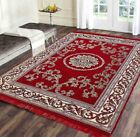 Premium Chenille Living Room Carpet,Area Rug,Durries,BedCover, (Red, 4X6 FEET)