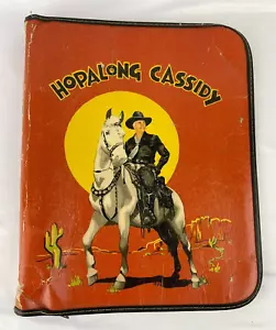 Raccoglitore 3 anelli Hopalong Cassidy vintage anni 50 con cerniera, ottimo colore - Foto 1 di 5