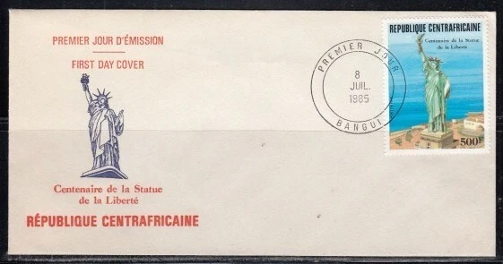 CENTRAL AFRICAN REPUBLIC Statue of Liberty FIRST DAY COVER - Image 1 of 1
