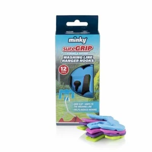 MINKY SURE GRIP WASHING LINE HANGER HOOKS 12 PCS - Picture 1 of 3