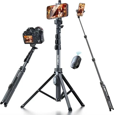 51" Personal Telescopic Selfie Stick Tripod w/ Bluetooth remote & travel bag - Image 1 of 4