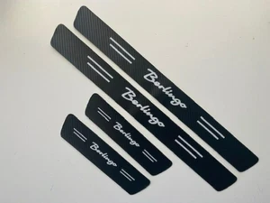 BERLINGO CARBON VINYL FILM DECALS - DOOR SILL PROTECTORS - Picture 1 of 3