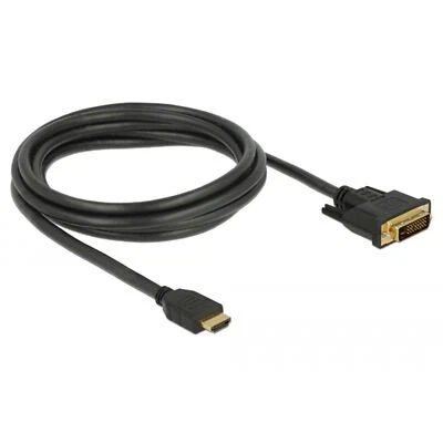 DeLOCK Adapterkabel HDMI > DVI 24+1 bidirektional, schwarz - Bild 1 von 3