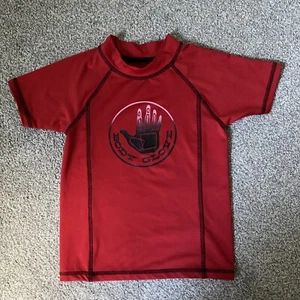 Body Glove Boys Size 7 Rash Guard Bathing Suit Top Shirt ONLY Red Black Hand - Picture 1 of 5