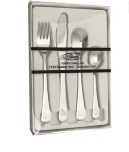 Set Of 4 Children Cutlery Set DUCK Toddler Kids Stainless Steel Fork Spoon Knife - Bild 1 von 1