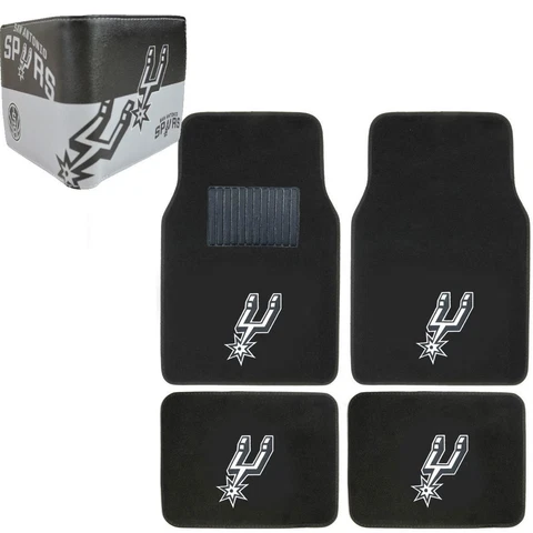 NBA San Antonio Spurs Car Truck Carpet Floor Mats & Synthetic Leather Wallet Cover