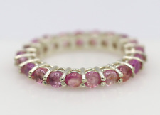 Women's SZ:6 US Natural Pink Spinel Full Eternity Style 925 Silver Gemstone Ring