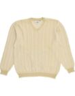 Dalmine Mens V-Neck Jumper Sweater It 50 Medium Beige Cotton Av90