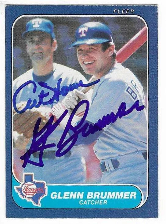 GLENN BRUMMER & ART HOWE 1986 FLEER AUTOGRAPHED SIGNED # 557 TEXAS RANGERS - Image 1 of 1