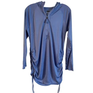 Huk Women’s Pursuit Cover Up Dress With Hood Long Sleeve Size S NWOT Blue - Picture 1 of 5