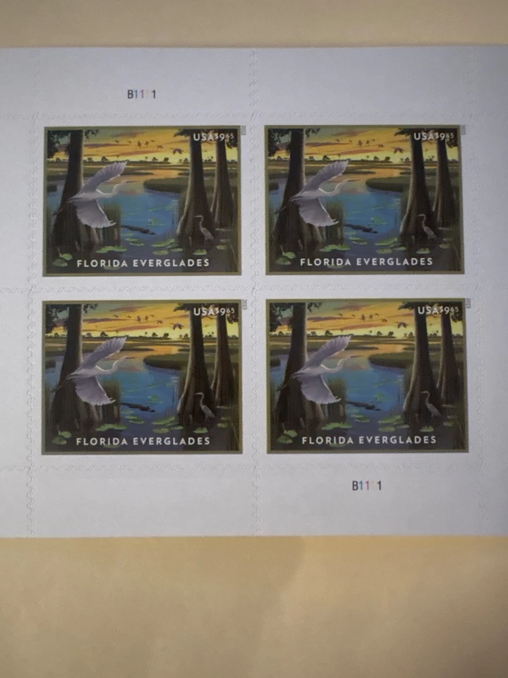 US Stamp Scott #5751 Florida Everglades 2023 Priority Mail Pane of 4 - Image 1 of 1