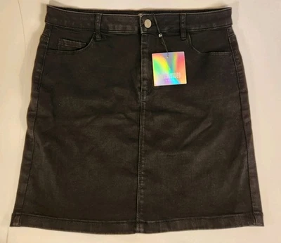 Minifalda vaquera Missguided con etiquetas para mujer talla 10 negra súper elástica grunge Y2k Foto 1 de 4