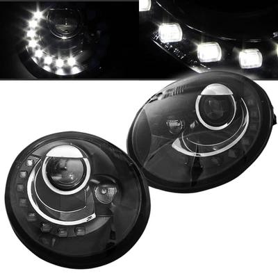 Kit fari a led per vw new beetle 1998-2005 nero h7 - Immagine 1 di 4